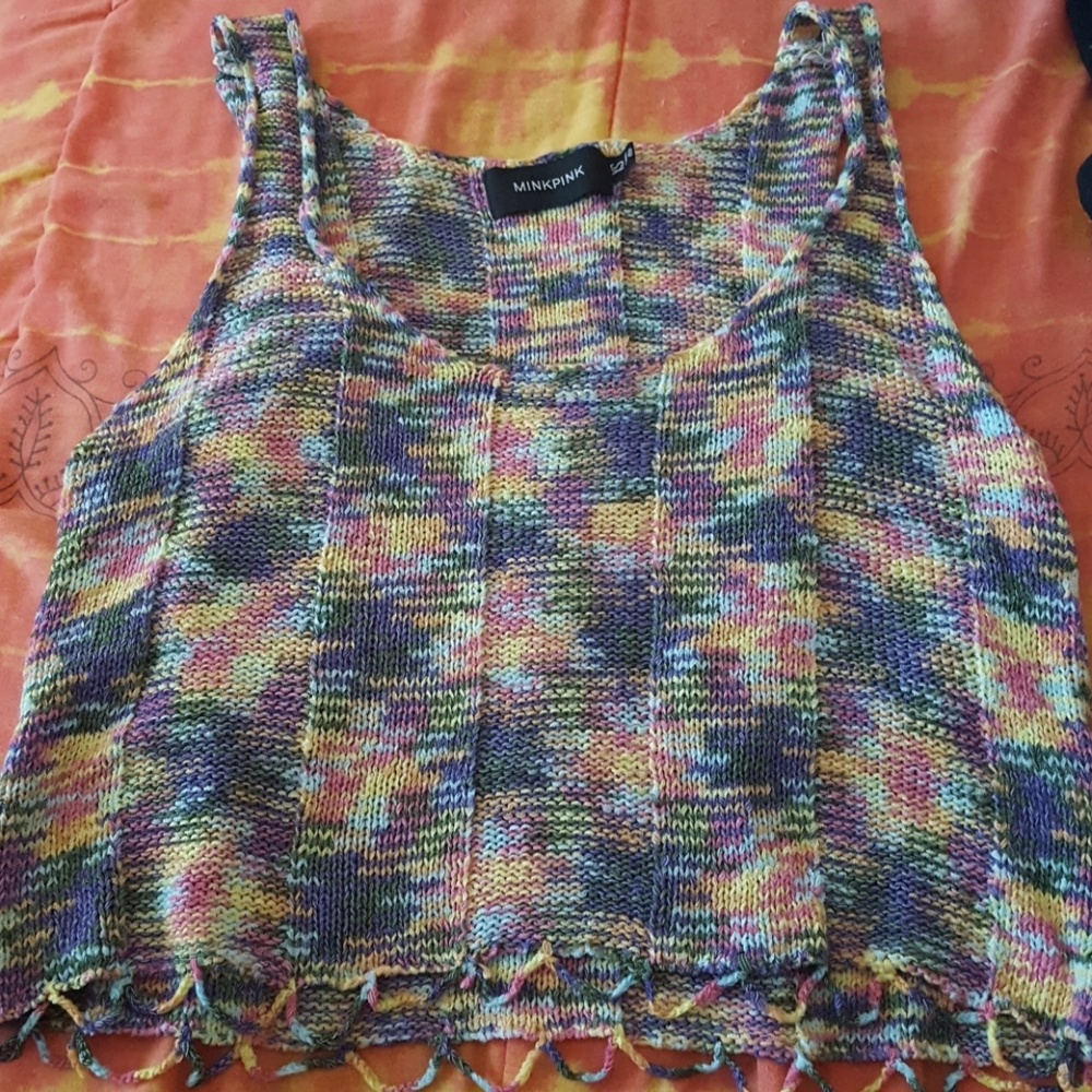 MinkPink multicolor sweater tank top